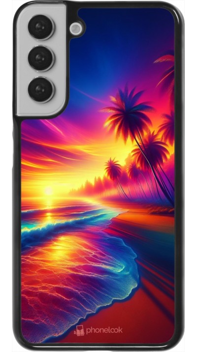 Coque Samsung Galaxy S22+ - Plage coucher soleil flashy