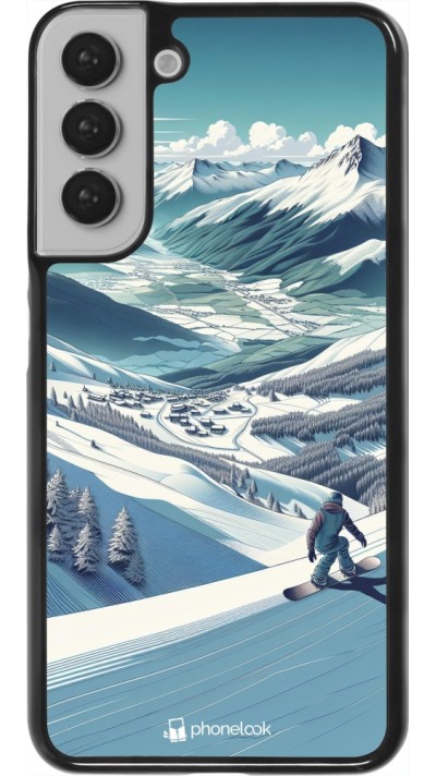 Coque Samsung Galaxy S22+ - Snowboarder Montagne