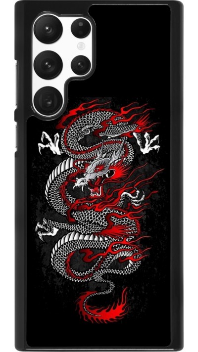 Samsung Galaxy S22 Ultra Case Hülle - Japanese style Dragon Tattoo Red Black