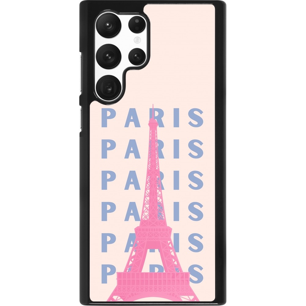 Samsung Galaxy S22 Ultra Case Hülle - Paris Pink Print