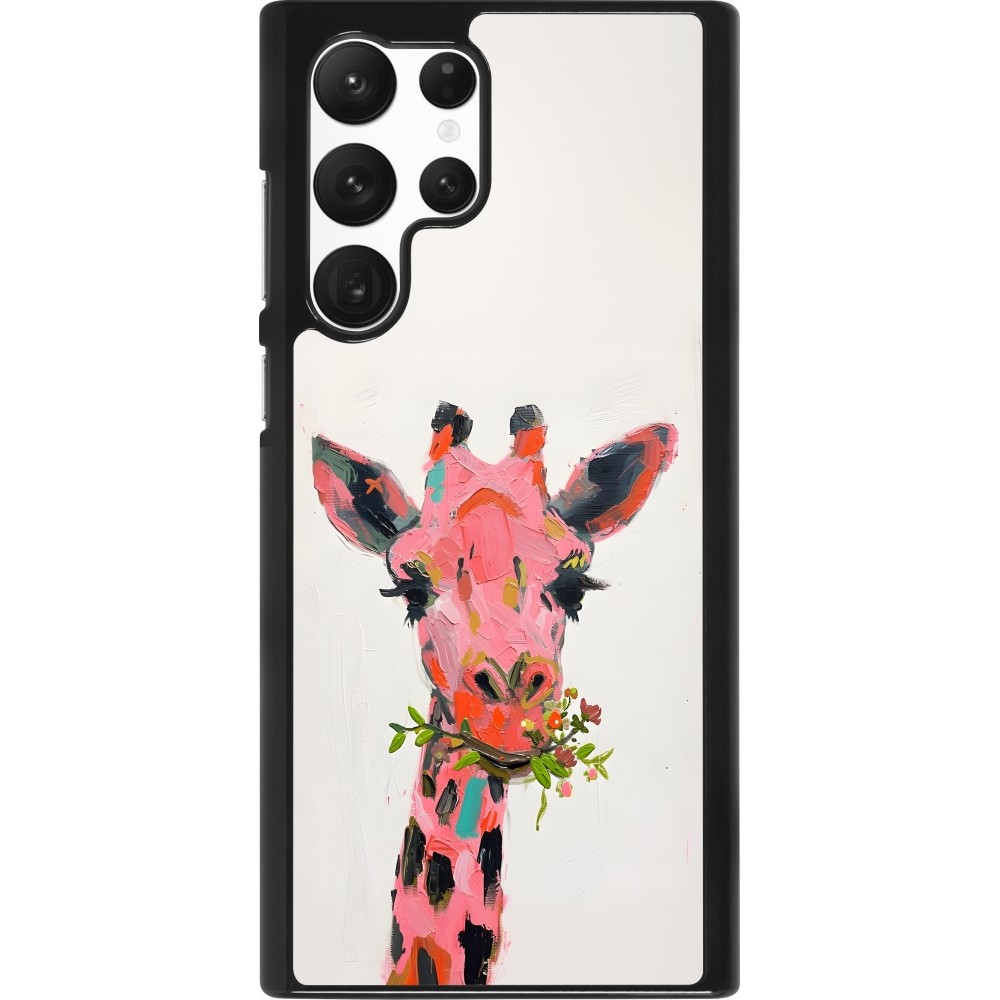 Samsung Galaxy S22 Ultra Case Hülle - Pink Girafe Paint