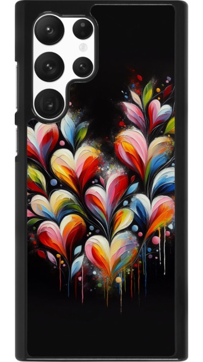 Samsung Galaxy S22 Ultra Case Hülle - Valentin 2024 Schwarzes Herz Abstrakt