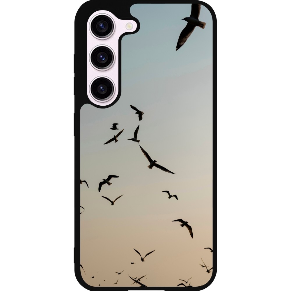 Samsung Galaxy S23 FE Case Hülle - Silikon schwarz Autumn 22 flying birds shadow