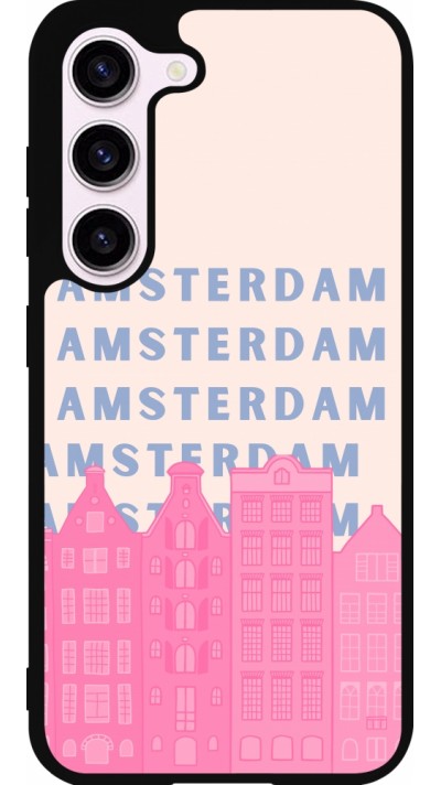 Samsung Galaxy S23 FE Case Hülle - Silikon schwarz Amsterdam Pink Print