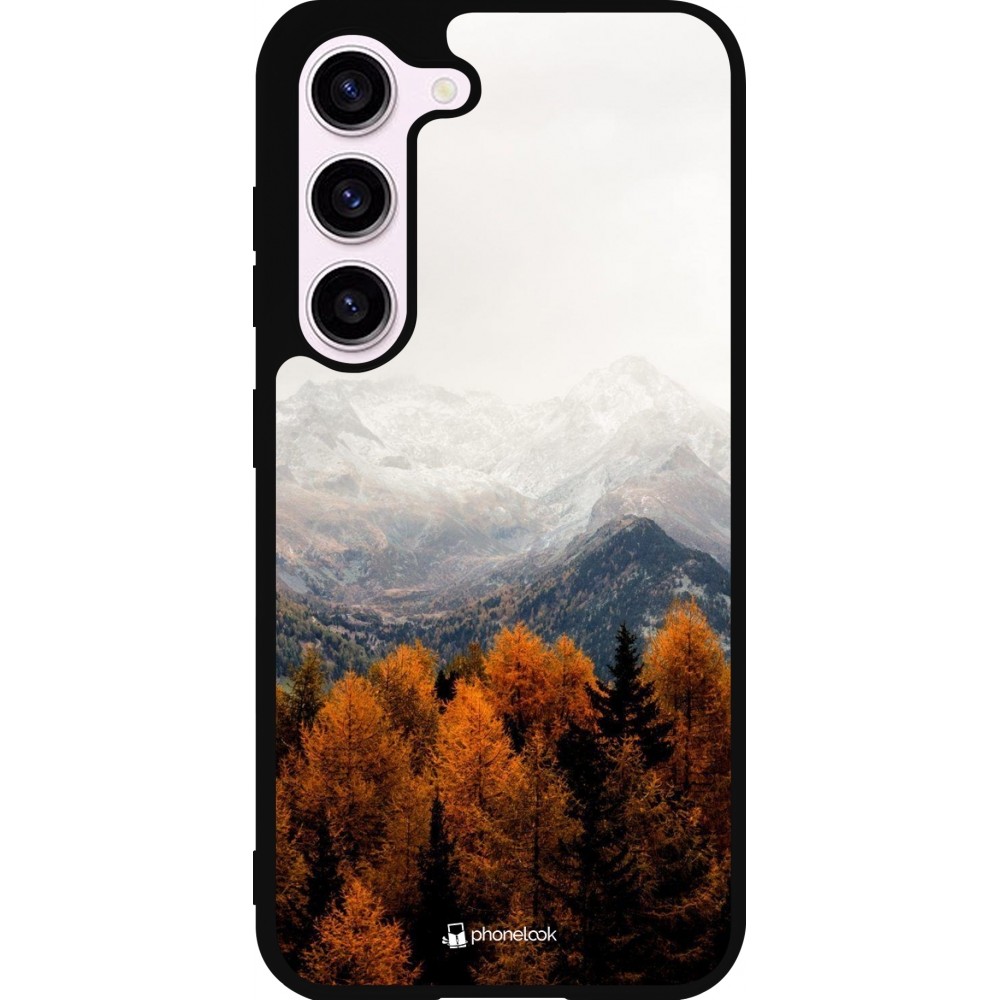 Samsung Galaxy S23 FE Case Hülle - Silikon schwarz Autumn 21 Forest Mountain