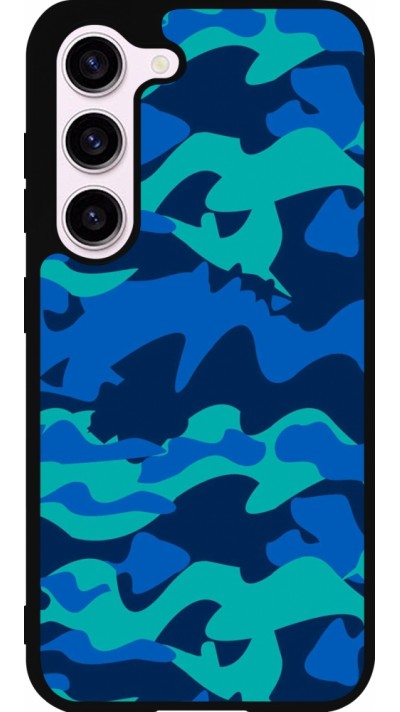 Samsung Galaxy S23 FE Case Hülle - Silikon schwarz Camo Blue