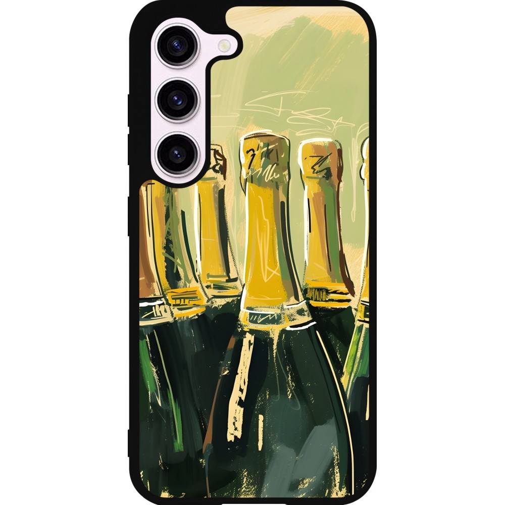 Samsung Galaxy S23 FE Case Hülle - Silikon schwarz Champagne Malerei