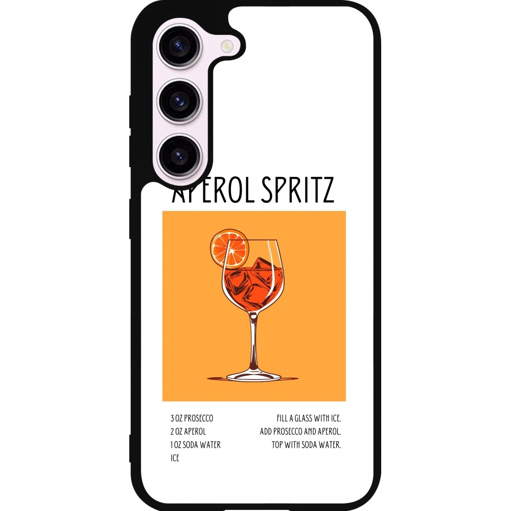 Samsung Galaxy S23 FE Case Hülle - Silikon schwarz Cocktail Rezept Aperol Spritz