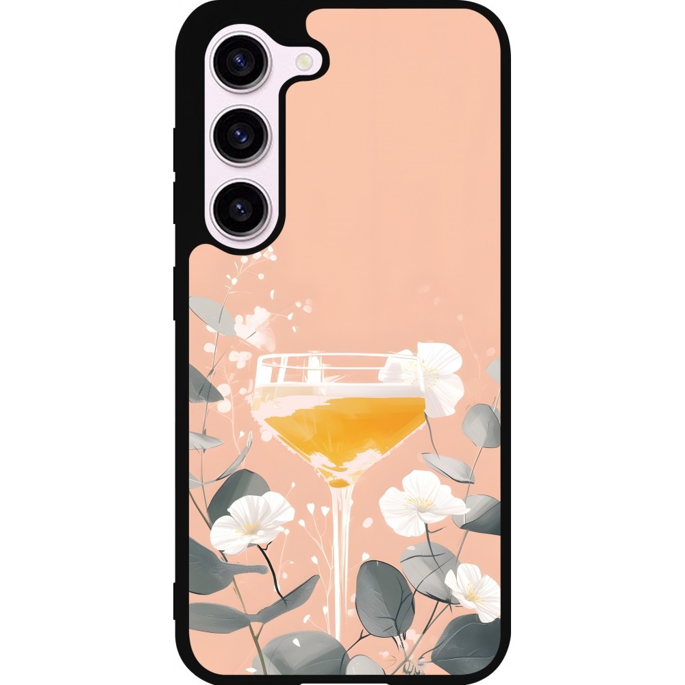 Samsung Galaxy S23 FE Case Hülle - Silikon schwarz Cocktail Flowers