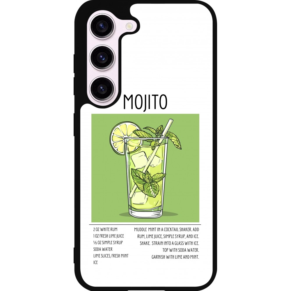 Samsung Galaxy S23 FE Case Hülle - Silikon schwarz Cocktail Rezept Mojito