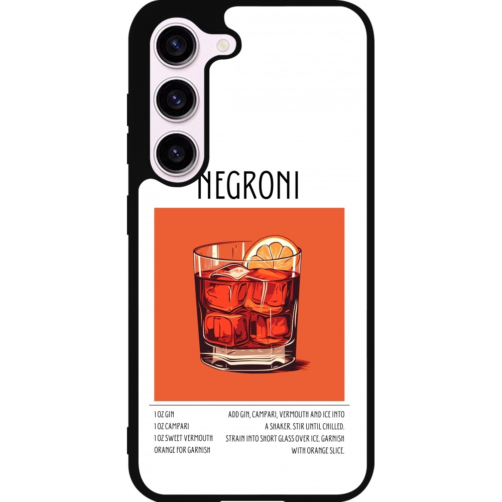 Samsung Galaxy S23 FE Case Hülle - Silikon schwarz Cocktail Rezept Negroni