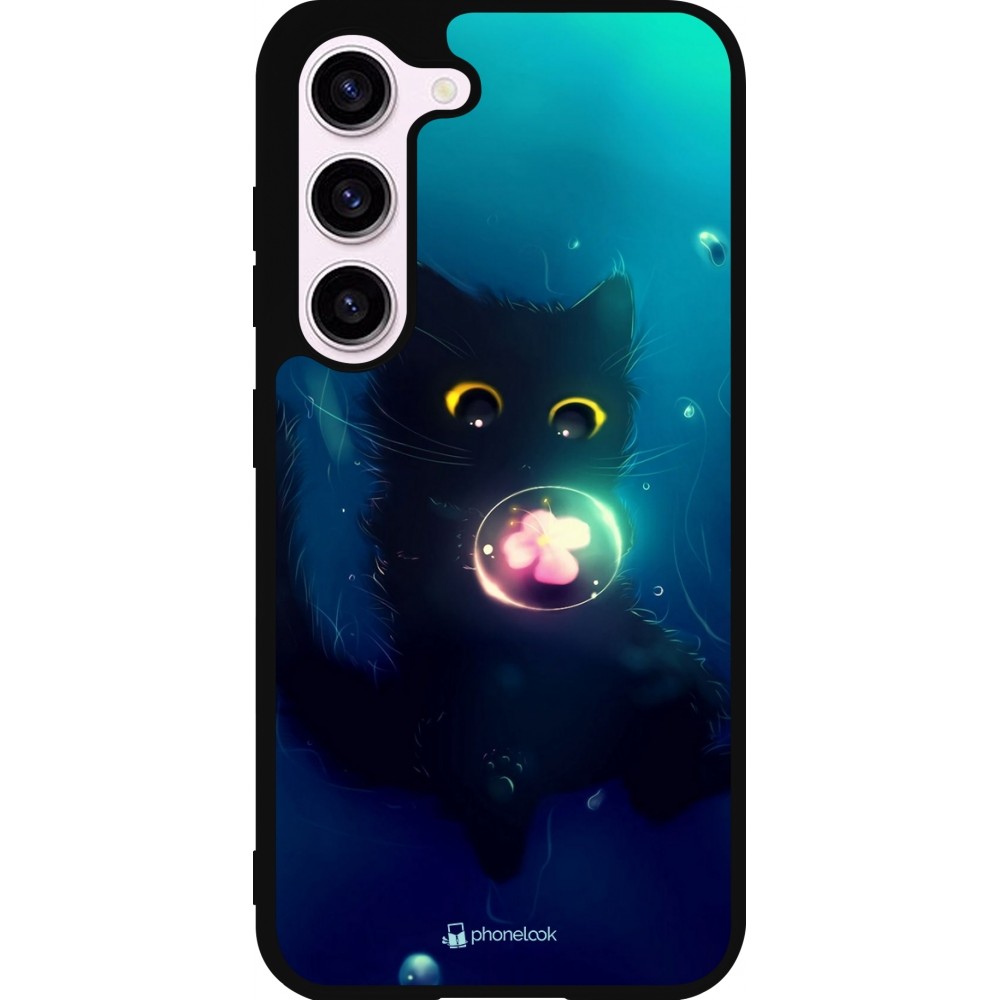 Samsung Galaxy S23 FE Case Hülle - Silikon schwarz Cute Cat Bubble