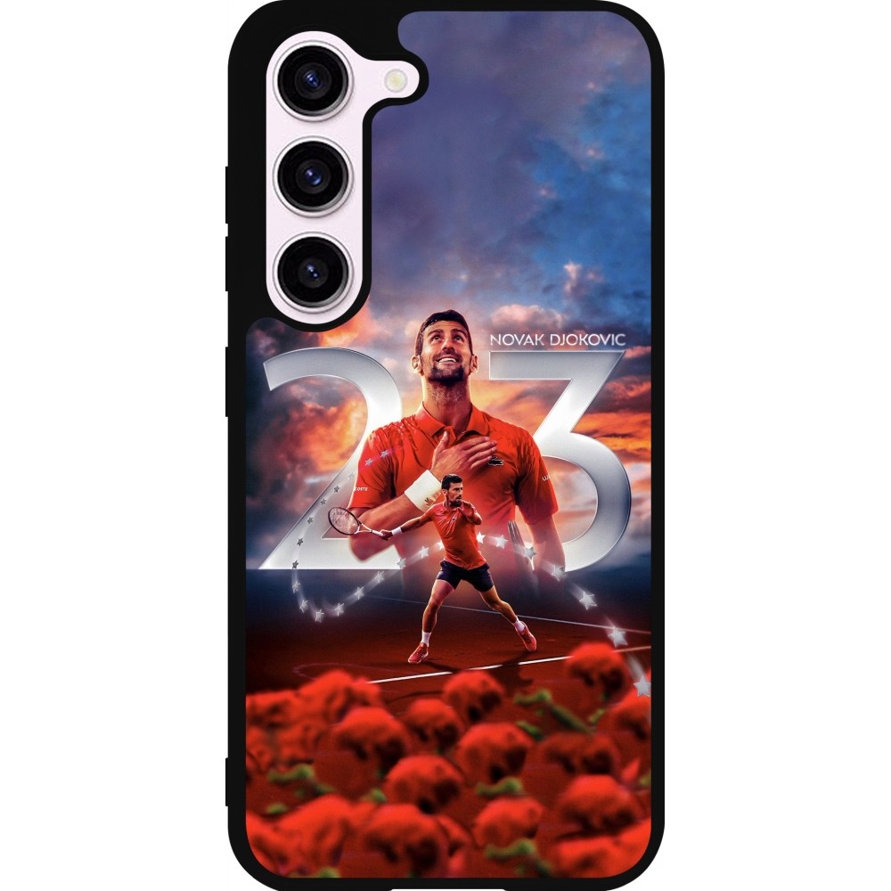 Samsung Galaxy S23 FE Case Hülle - Silikon schwarz Djokovic 23 Grand Slam