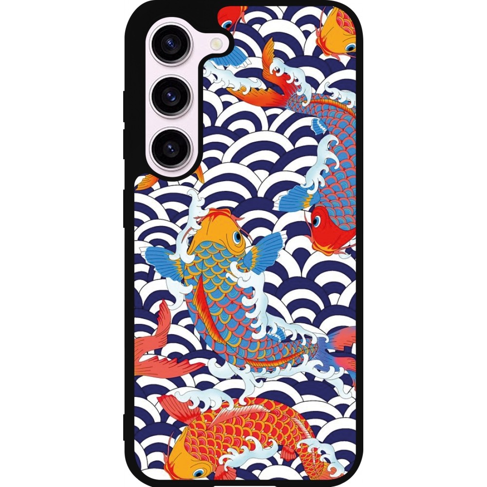 Samsung Galaxy S23 FE Case Hülle - Silikon schwarz Easter 2023 japanese fish