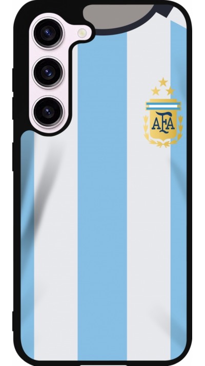 Samsung Galaxy S23 FE Case Hülle - Silikon schwarz Argentinien 2022 personalisierbares Fussballtrikot