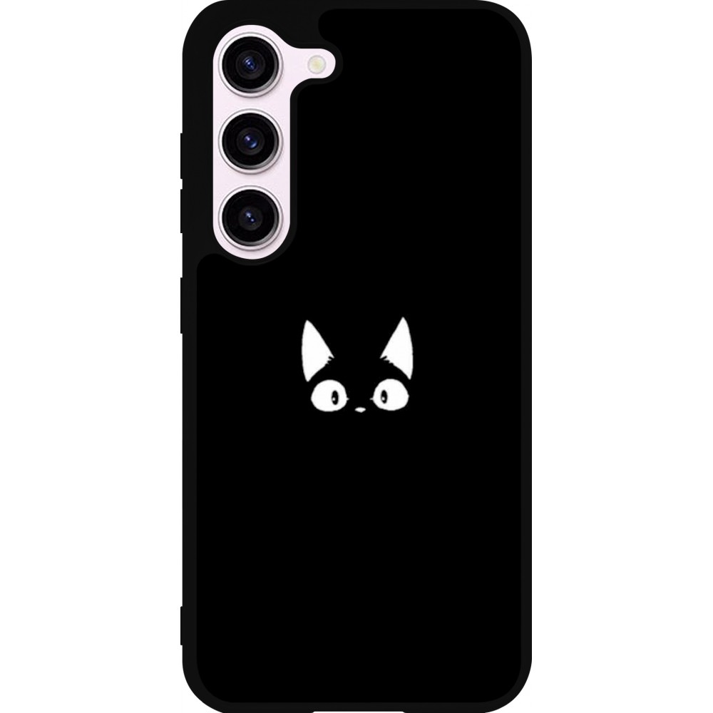 Samsung Galaxy S23 FE Case Hülle - Silikon schwarz Funny cat on black