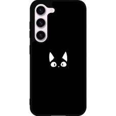 Samsung Galaxy S23 FE Case Hülle - Silikon schwarz Funny cat on black