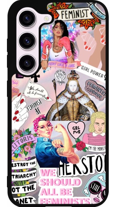 Samsung Galaxy S23 FE Case Hülle - Silikon schwarz Girl Power Collage