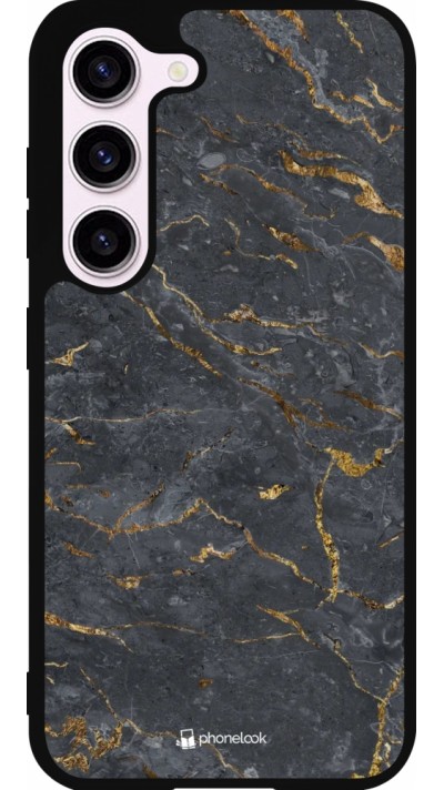 Samsung Galaxy S23 FE Case Hülle - Silikon schwarz Grey Gold Marble