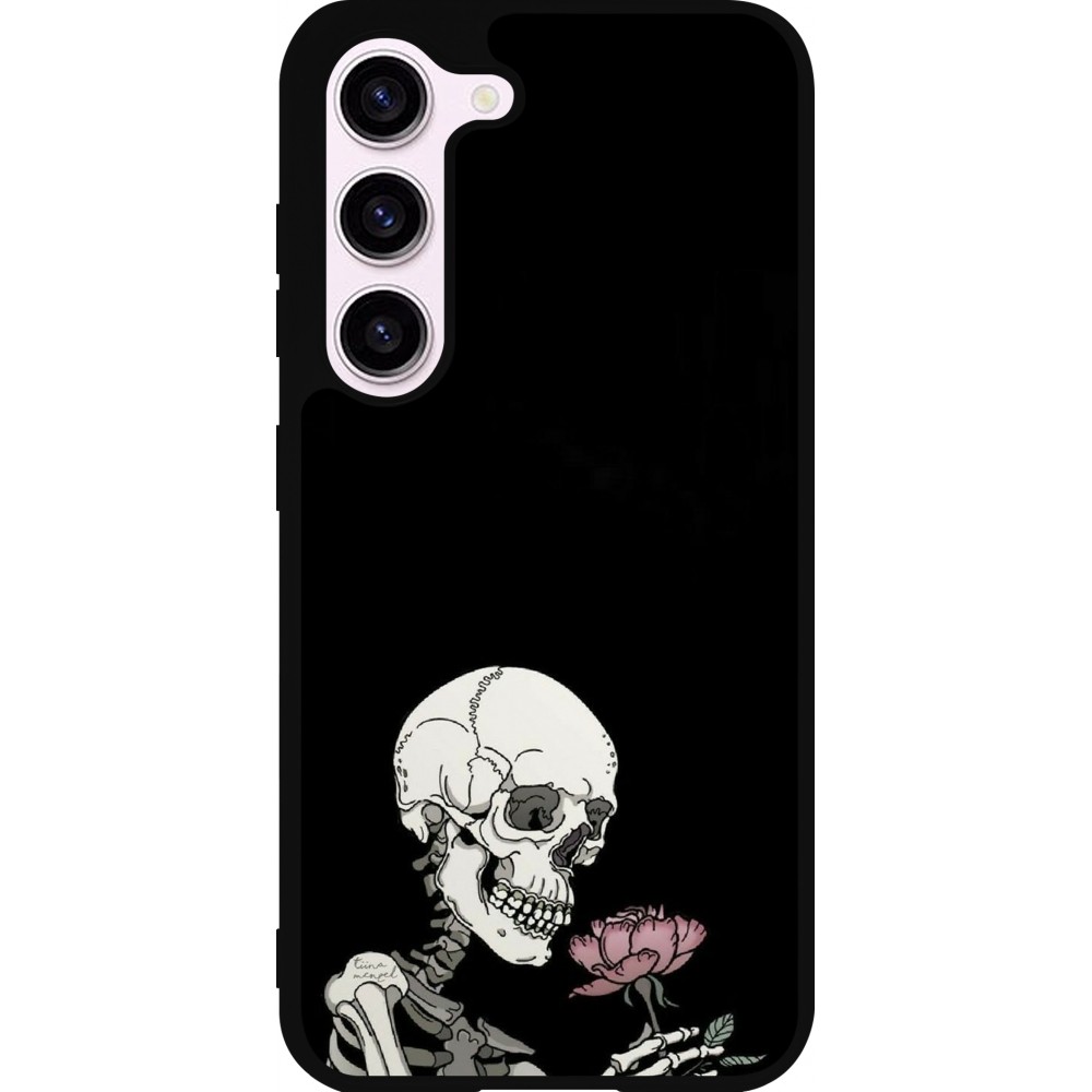 Samsung Galaxy S23 FE Case Hülle - Silikon schwarz Halloween 2023 rose and skeleton