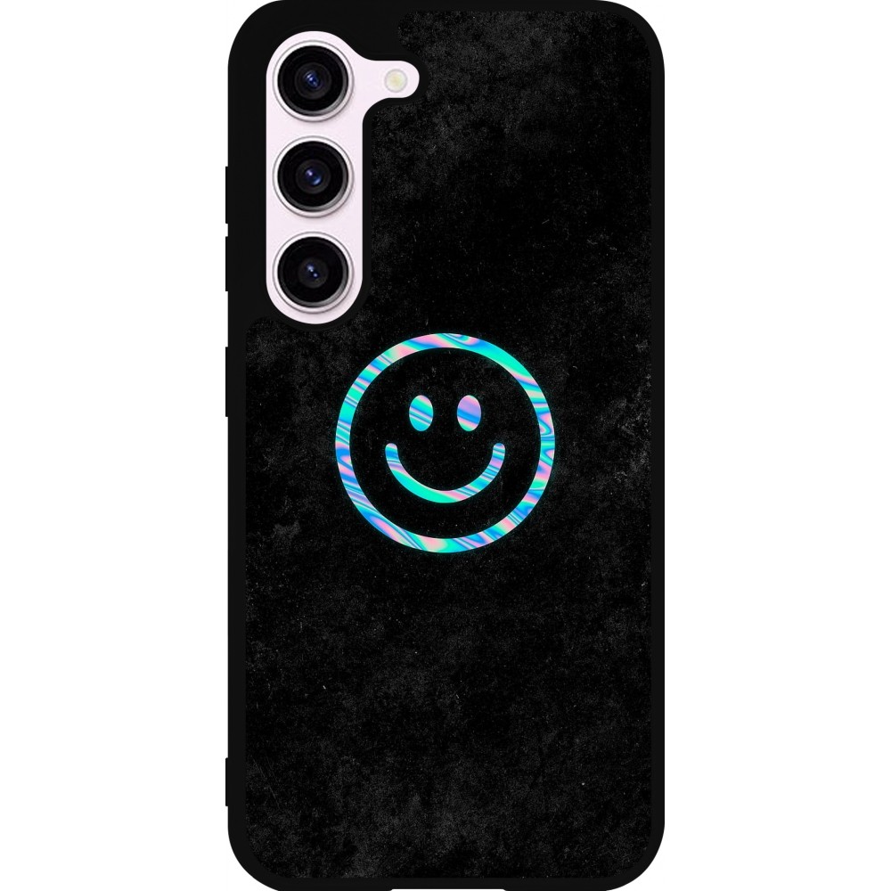 Samsung Galaxy S23 FE Case Hülle - Silikon schwarz Happy smiley irisirt