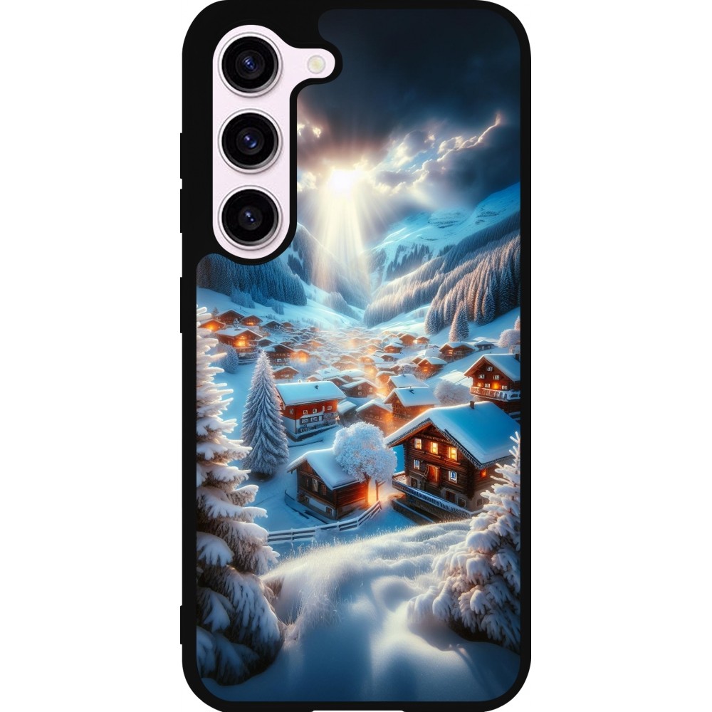 Samsung Galaxy S23 FE Case Hülle - Silikon schwarz Berg Schnee Licht