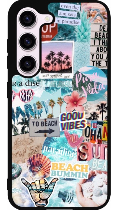 Coque Samsung Galaxy S23 FE - Silicone rigide noir Summer 20 collage