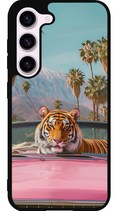 Samsung Galaxy S23 FE Case Hülle - Silikon schwarz Tiger Auto rosa