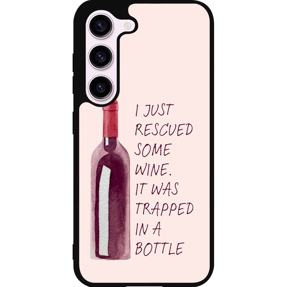 Samsung Galaxy S23 FE Case Hülle - Silikon schwarz I just rescued some wine