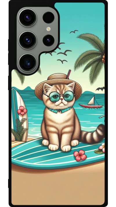 Samsung Galaxy S23 Ultra Case Hülle - Silikon schwarz Chat Surf Stil