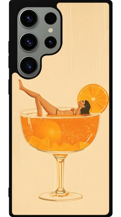 Samsung Galaxy S23 Ultra Case Hülle - Silikon schwarz Cocktail Bath Vintage