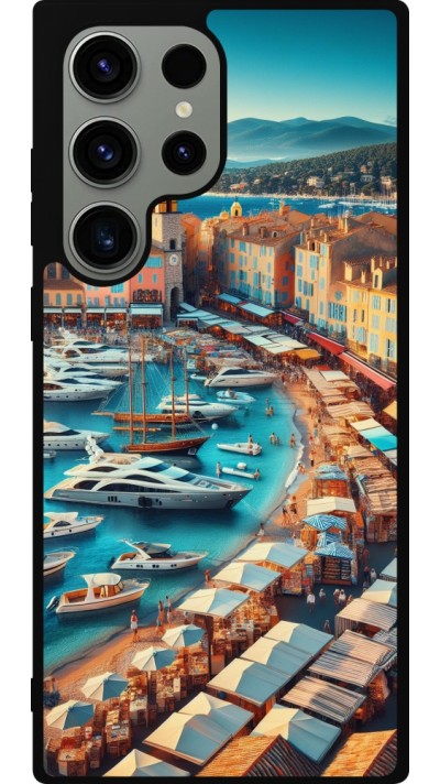 Samsung Galaxy S23 Ultra Case Hülle - Silikon schwarz Saint-Tropez Strand