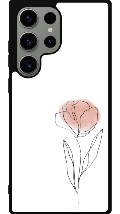 Samsung Galaxy S23 Ultra Case Hülle - Silikon schwarz Spring 23 minimalist flower