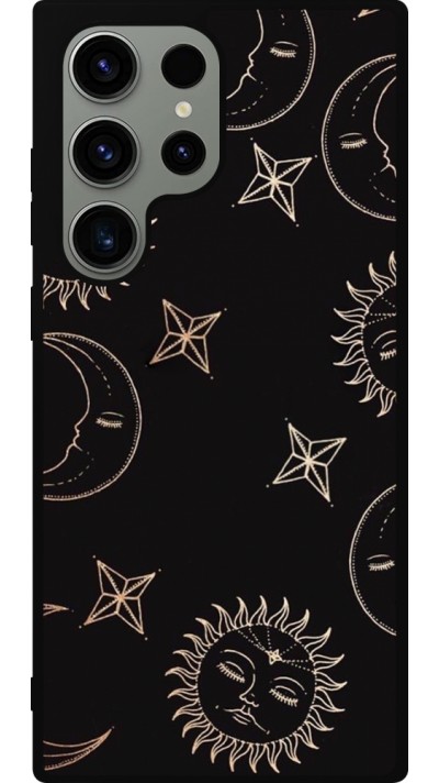 Samsung Galaxy S23 Ultra Case Hülle - Silikon schwarz Suns and Moons