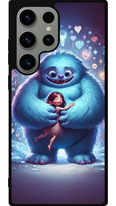 Samsung Galaxy S23 Ultra Case Hülle - Silikon schwarz Valentin 2024 Flauschige Liebe