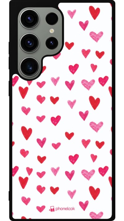 Samsung Galaxy S23 Ultra Case Hülle - Silikon schwarz Valentine 2022 Many pink hearts