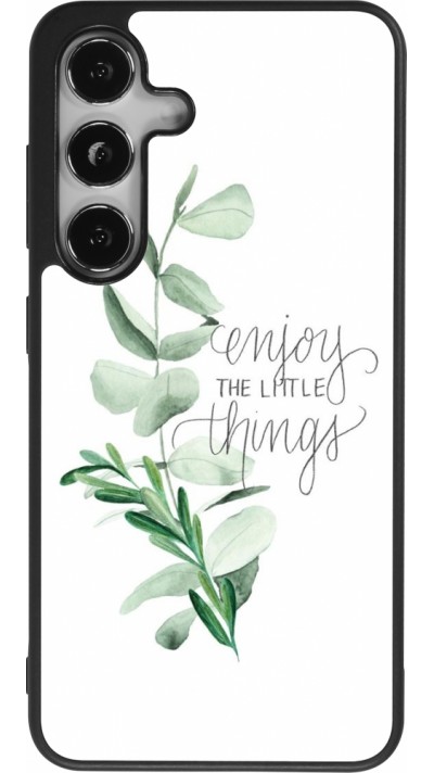 Samsung Galaxy S24 Case Hülle - Silikon schwarz Enjoy the little things