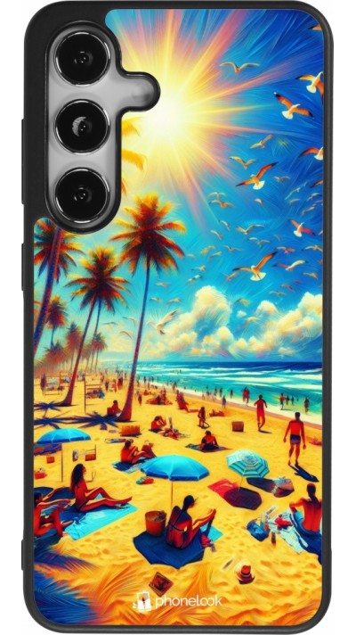 Samsung Galaxy S24 Case Hülle - Silikon schwarz Sommer Paradies Farbe