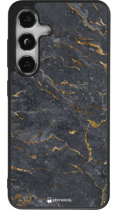 Samsung Galaxy S24 Case Hülle - Silikon schwarz Grey Gold Marble