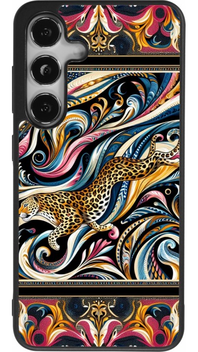 Samsung Galaxy S24 Case Hülle - Silikon schwarz Leopard Abstrakte Kunst