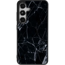 Samsung Galaxy S24 Case Hülle - Silikon schwarz Marble Black 01