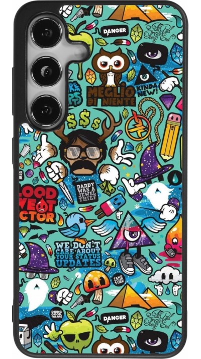 Samsung Galaxy S24 Case Hülle - Silikon schwarz Mixed Cartoons Turquoise