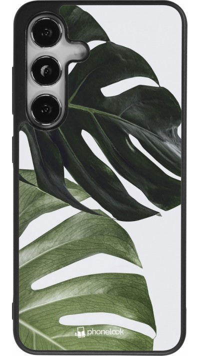 Samsung Galaxy S24 Case Hülle - Silikon schwarz Monstera Plant