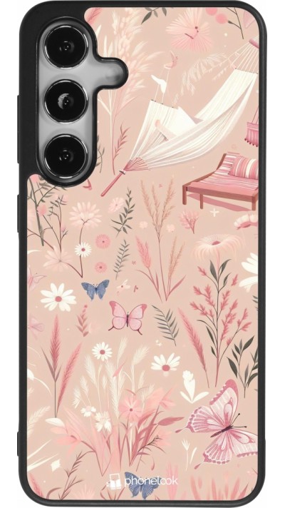 Samsung Galaxy S24 Case Hülle - Silikon schwarz Sommer Pastellmuster