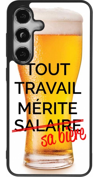 Samsung Galaxy S24 Case Hülle - Silikon schwarz Tout travail mérite sa bière