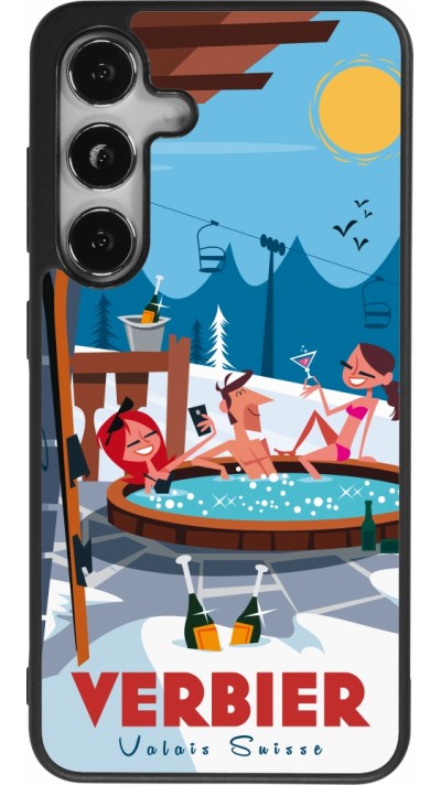 Samsung Galaxy S24 Case Hülle - Silikon schwarz Verbier Mountain Jacuzzi