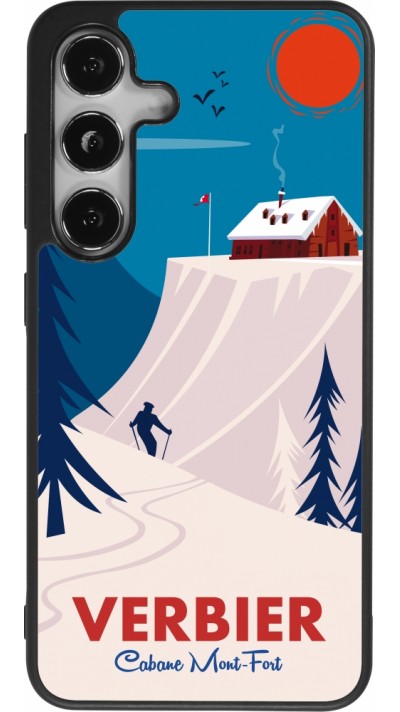 Samsung Galaxy S24 Case Hülle - Silikon schwarz Verbier Cabane Mont-Fort