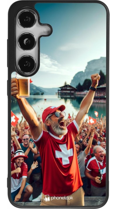 Samsung Galaxy S24 Case Hülle - Silikon schwarz Schweizer Sieg Fanzone Euro 2024