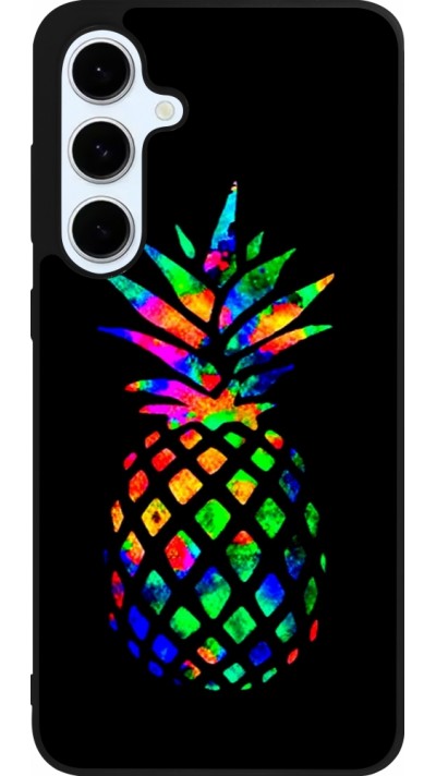 Samsung Galaxy S24 FE Case Hülle - Silikon schwarz Ananas Multi-colors