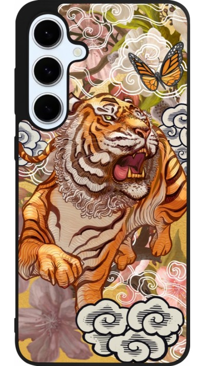 Coque Samsung Galaxy S24 FE - Silicone rigide noir Spring 23 japanese tiger